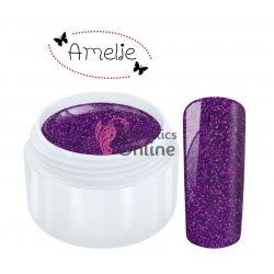 Gel UV Amelie color cu sclipici Glitter Indigo 5ml + 1 Cutie cu paiete Holografice Cadou